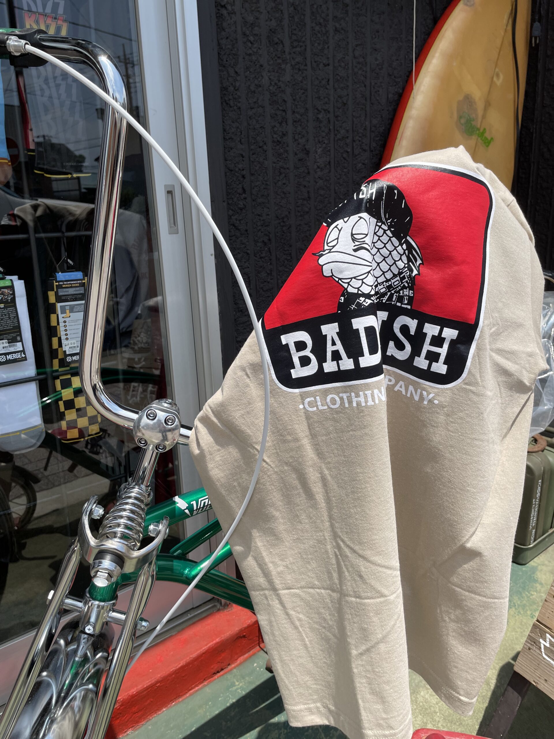 日本未入荷 Badfish clothing Tshirts Ben Davis beige インポートストリートブランド バッドフィッシュ