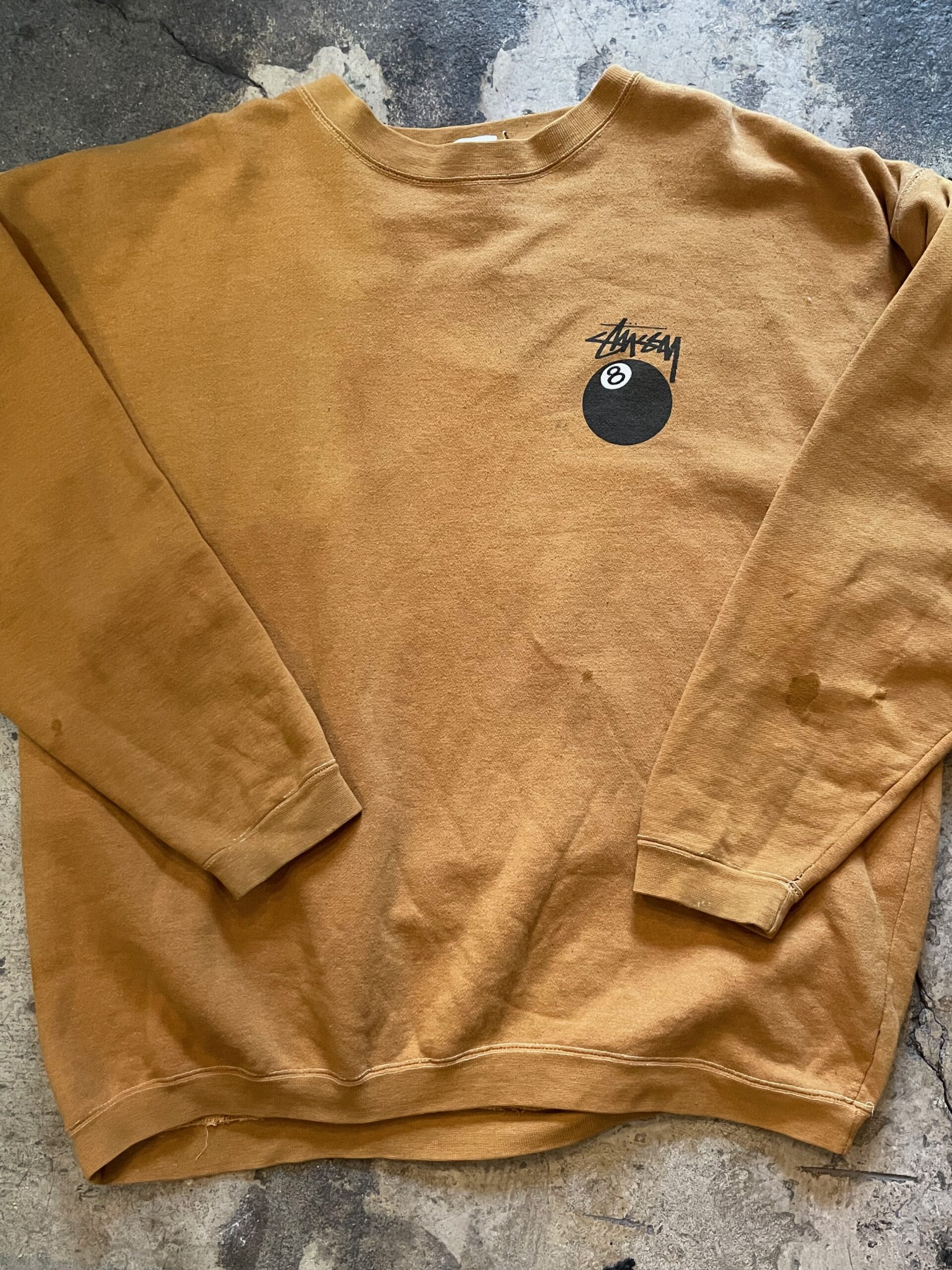 80's old stussy Sweatshirt 8ball mustard 古着 us古着 アメカジ ...